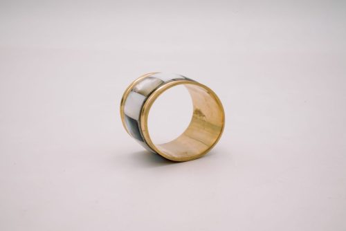 Gold Mother of Pearl napkin ring
