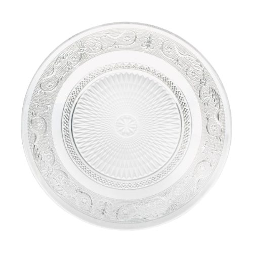 Isadora, Glass Cut, Imperial serving charger plate, transparent, Relief decor