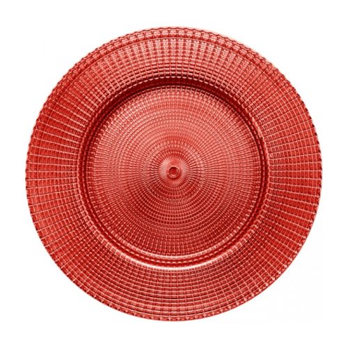 Soleil rouge, glass charger plate, ruby red colour