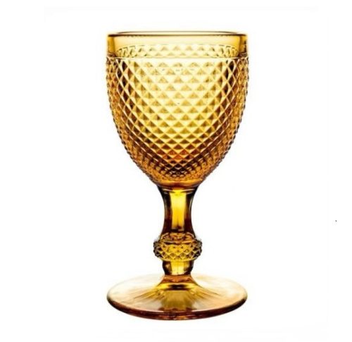 Alegria diamond amber glass wine goblet