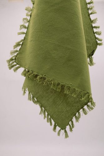 Bourgeois-g, 100% cotton, basil green colour, with fringes dinner napkin