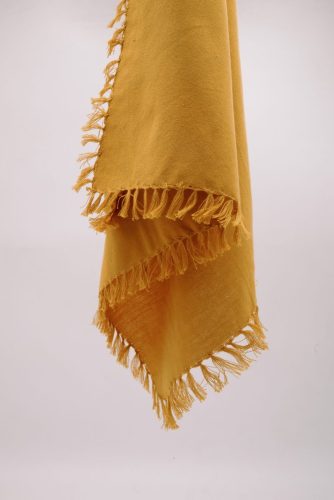 Bourgeois-y, 100% cotton, amber yellow colour, with fringes, dinner napkin