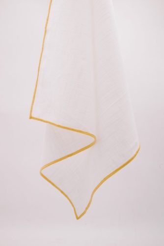 Cardinal, linen-cotton, white colour with golden yellow finish