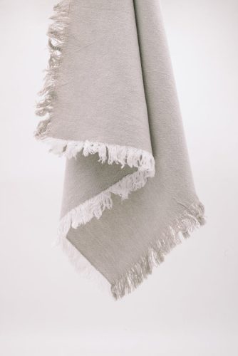 Chianti-m, 100% cotton, mushroom grey colour, with fringes, dinner napkin