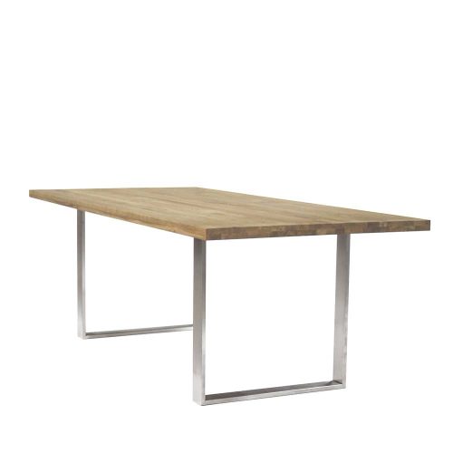 Eclectic-b assembled long table, wooden top-box legs