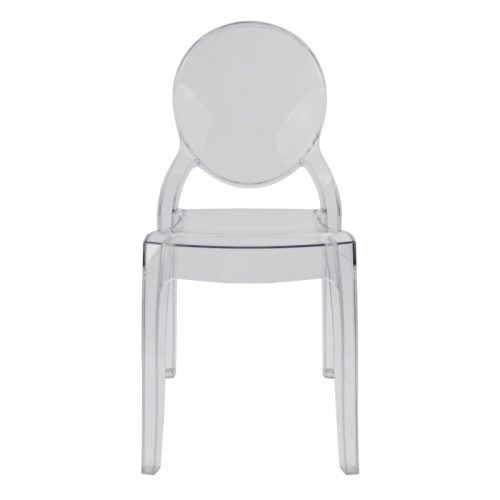 Elizabeth clear polycarbonate chair, transparent colour, with UV protection