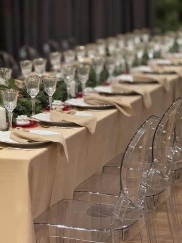 Gala-gb long tablecloth, Jacquard weaving two-ply cotton, gold beige