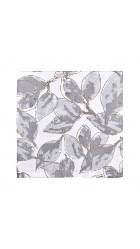 Principal, 100% cotton, silver grey & gold colour with floral leaves pattern, dinner napkin