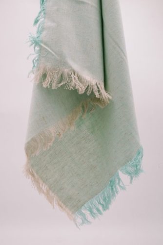 Principal-m, cotton-linen, pale mint colour with fringes, dinner napkin
