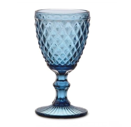 Sea diamond blue water glass goblet