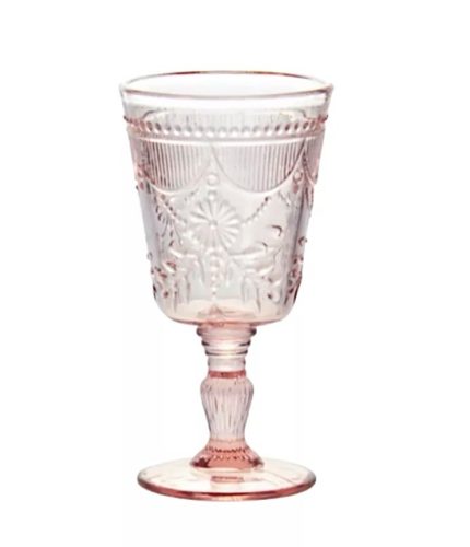 Debutante-p, pink glass goblet
