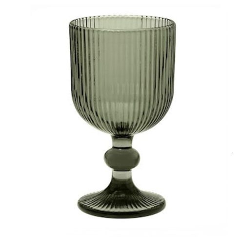 Merlot sage green glass goblet